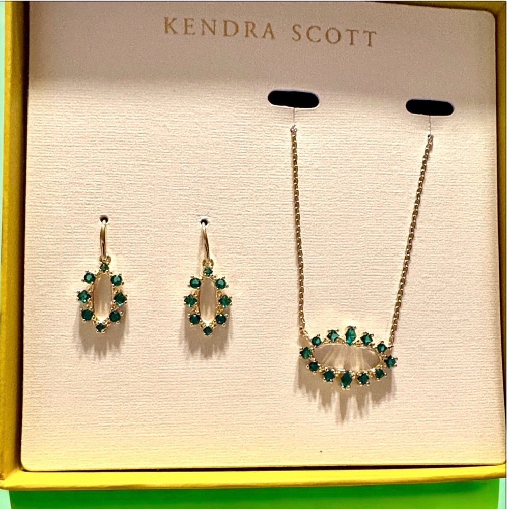 Kendra Scott Teal Earrings and Necklace Set